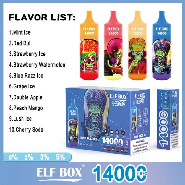 ELF BOX RGB14000 Puffs 0% 2% 3% 5% Vape monouso ricaricabile alla nicotina all'ingrosso - BookVape - 8