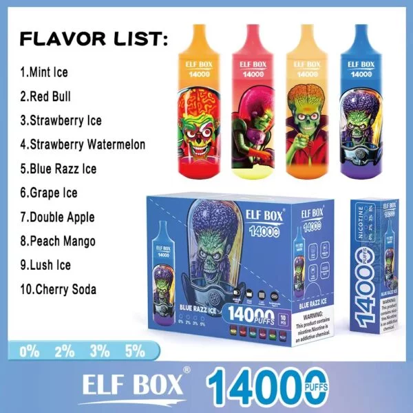 ELF BOX RGB14000 Puffs 0% 2% 3% 5% Vape monouso ricaricabile alla nicotina all'ingrosso - BookVape - 8