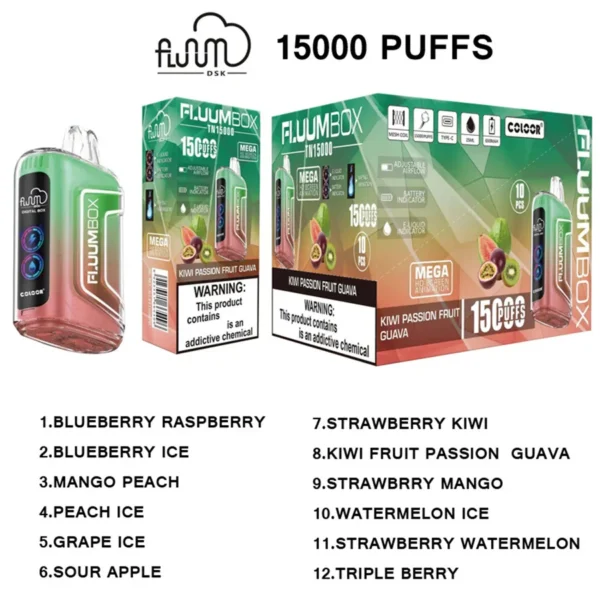 FluuM Digital Box TN 15000 Rookwolken 0% 2% 3% 5% Nicotine Oplaadbare Wegwerp Vape Pen Pods E-sigaretten Groothandel - BookVape - 2