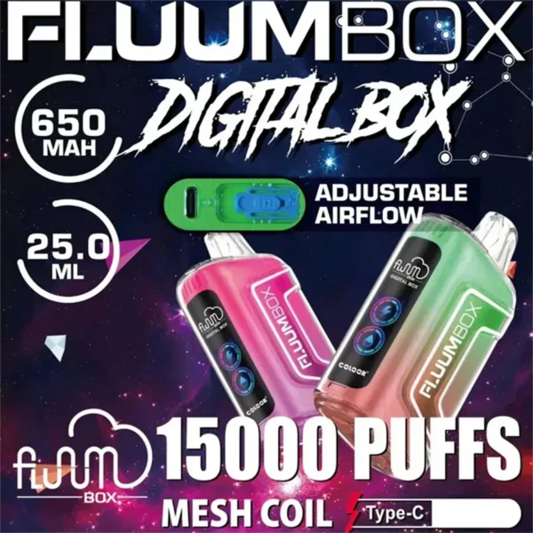 FluuM Digital Box TN 15000 Rookwolken 0% 2% 3% 5% Nicotine Oplaadbare Wegwerp Vape Pen Pods E-sigaretten Groothandel - BookVape - 1