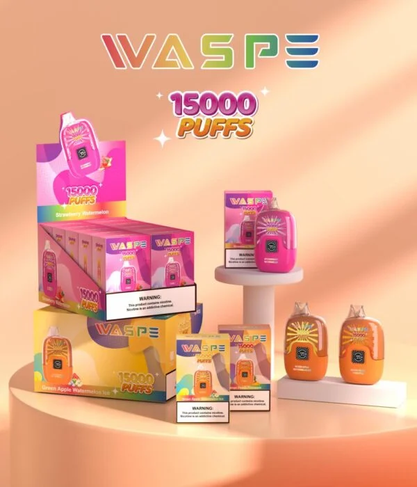 WASPE 15000 PUFFS Digital Box 0% 2% 3% 5% Nicotine Disposable Vape Wholesale - BookVape - 1