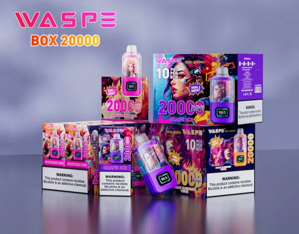 WASPE 20000 PUFFS Dual Mesh Box 0% 2% 3% 5% Nikotin eldobható Vape nagykereskedés - BookVape - 3