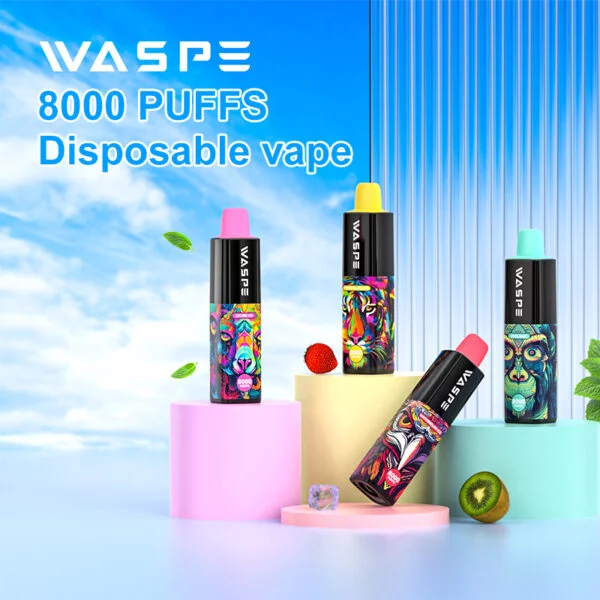 WASPE 8000 PUFFS 0% 2% 3% 5% Vente en gros de vape jetable à la nicotine - BookVape - 1
