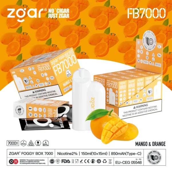 ZGAR FOGGY BOX 7000 Puffs 2% Nicotină reîncărcabilă de unică folosință Vape cu ridicata - BookVape - 20