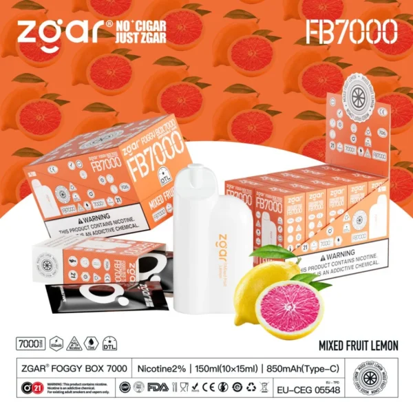 ZGAR FOGGY BOX 7000 Puffs 2% Nicotină reîncărcabilă de unică folosință Vape cu ridicata - BookVape - 2