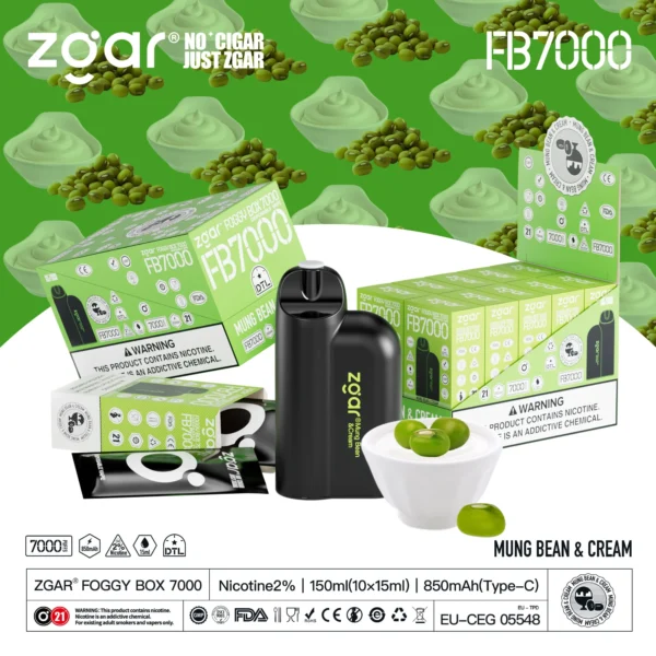 ZGAR FOGGY BOX 7000 Puffs 2% Nicotină Reîncărcabil Vape de unică folosință En-gros - BookVape - 3