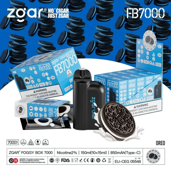 ZGAR FOGGY BOX 7000 Puffs 2% Nicotină Reîncărcabil Vape de unică folosință En-gros - BookVape - 4