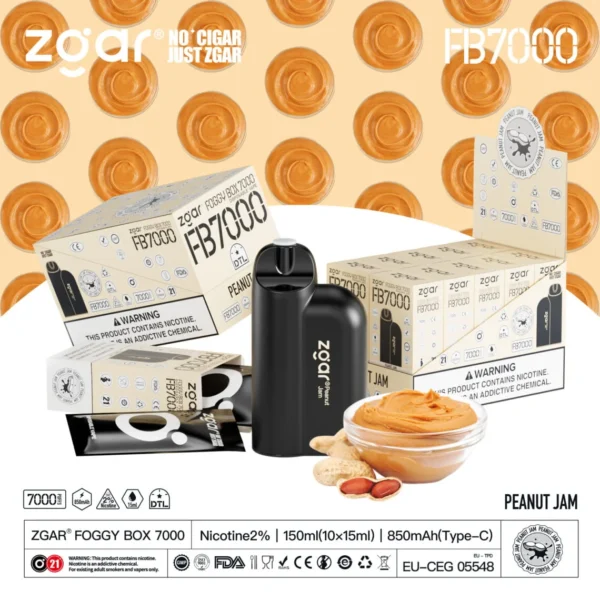 ZGAR FOGGY BOX 7000 Puffs 2% Nicotină reîncărcabilă de unică folosință Vape cu ridicata - BookVape - 7
