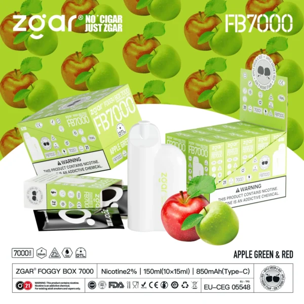 ZGAR FOGGY BOX 7000 Puffs 2% Nicotină Reîncărcabil Vape de unică folosință En-gros - BookVape - 11