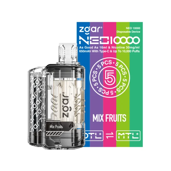 ZGAR NEO 10000 Puffs 3% Nikotin uppladdningsbar disponibel vape grossist - BookVape - 5