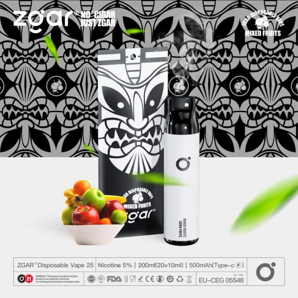 ZGAR ZG25 3000 Puffs 5% Никотиновая перезаряжаемая одноразовая капсула оптом - BookVape - 7
