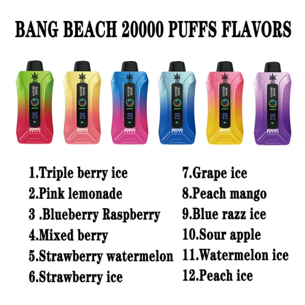 Bang Beach 20000 Puffs 0% 2% 3% 5% Nikotynowy akumulatorowy jednorazowy długopis Vapes Kup hurtowo - BookVape - 12