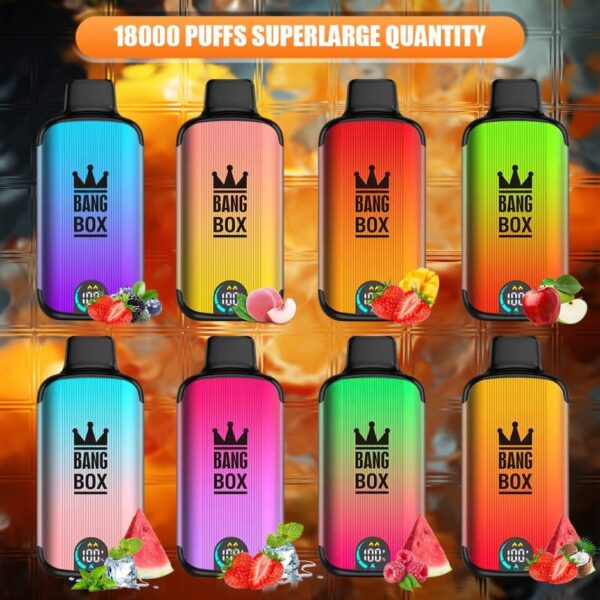 Bang Box 18000 Puffs Ecran de afișare LED 0% 2% 3% 5% Nivel scăzut de nicotină Cumpărați stilou vape reîncărcabil de unică folosință Comerț cu ridicata - BookVape - 1