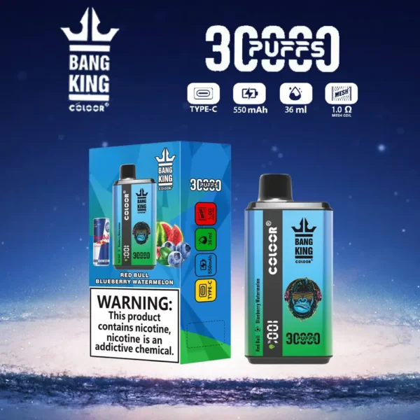Bang King 30000 Puffs Double Flavour 0% 2% 3% 5% Nízkonikotinové dobíjecí jednorázové vapky Pen Hromadně Koupit velkoobchod – BookVape – 2