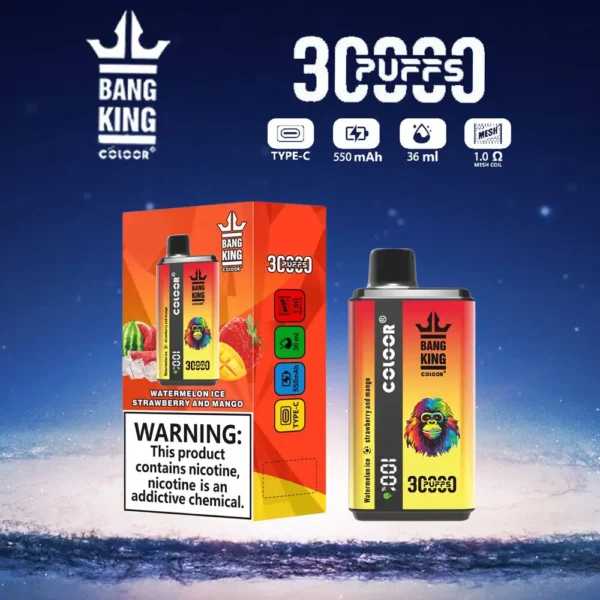 Bang King 30000 Puffs Double Flavour 0% 2% 3% 5% Nízkonikotinové dobíjecí jednorázové vapky Pen Hromadně Koupit velkoobchod – BookVape – 8