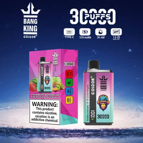 Bang King 30000 Puffs Double Flavour 0% 2% 3% 5% Nízkonikotinové dobíjecí jednorázové vapky Pen Hromadně Koupit velkoobchod – BookVape – 10