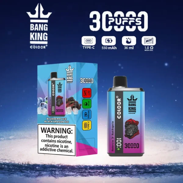 Bang King 30000 Puffs Double Flavour 0% 2% 3% 5% Nízkonikotinové dobíjecí jednorázové vapky Pen Hromadný nákup – BookVape – 12
