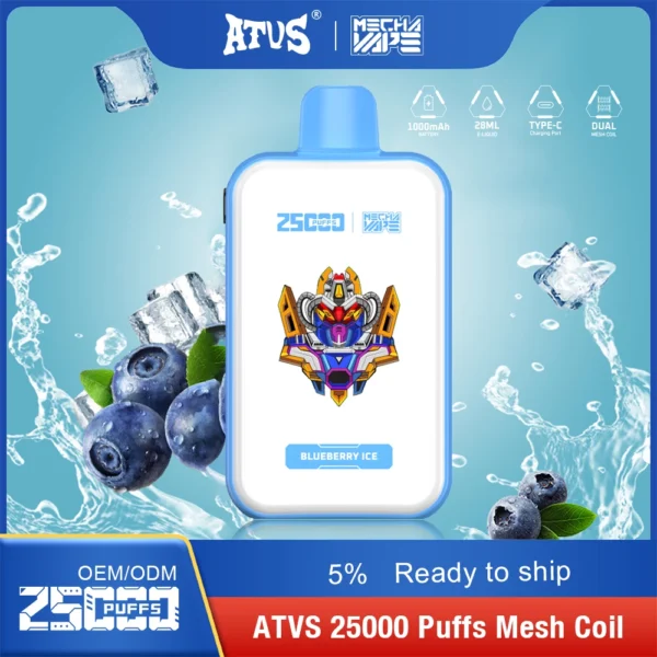 ATVS 25000 Puffs Dual Mesh 5% Baixa Nicotina Recarregável Vapes Canetas Descartáveis ​​Comprar Atacado - BookVape - 12
