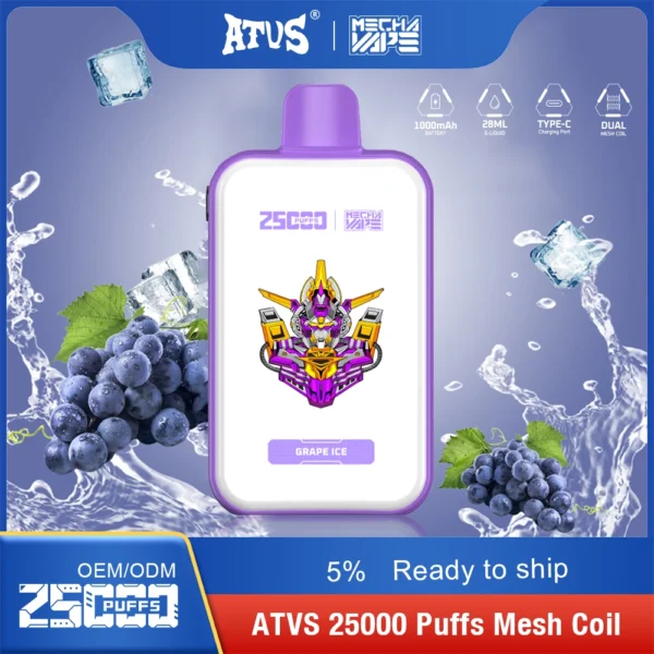 ATVS 25000 Puffs Dual Mesh 5% Baixa Nicotina Recarregável Vapes Pen Bulk Comprar Atacado - BookVape - 11