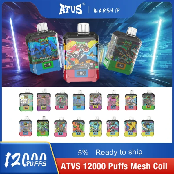 Atvs Warship 12000 Puffs 5% Genopladelige engangsvapes med lavt nikotinindhold Pen Bulk Køb Engros - BookVape - 4