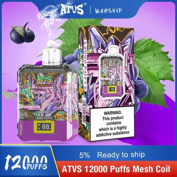Atvs Warship 12000 Puffs 5% Genopladelige engangsvapes med lavt nikotinindhold Pen Bulk Køb Engros - BookVape - 11