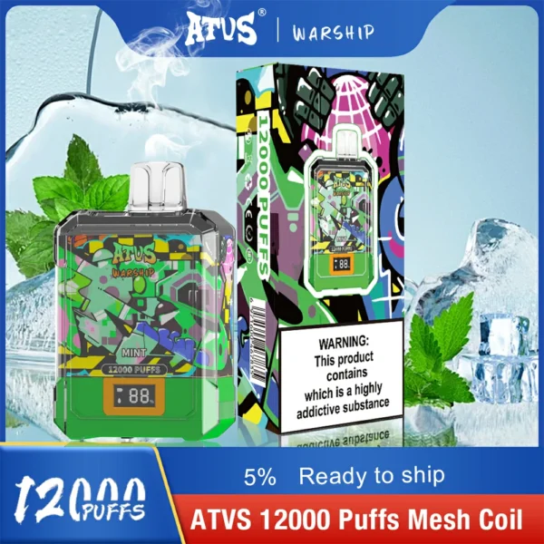 Atvs Warship 12000 Puffs 5% Genopladelig engangsvapes med lav nikotinindhold Pen Bulk Køb Engros - BookVape - 10