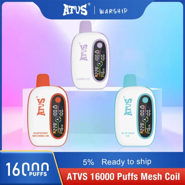 Atvs 16000 Puffs 2% 5% Stylo à vape jetable rechargeable à faible teneur en nicotine Acheter en gros - BookVape - 1