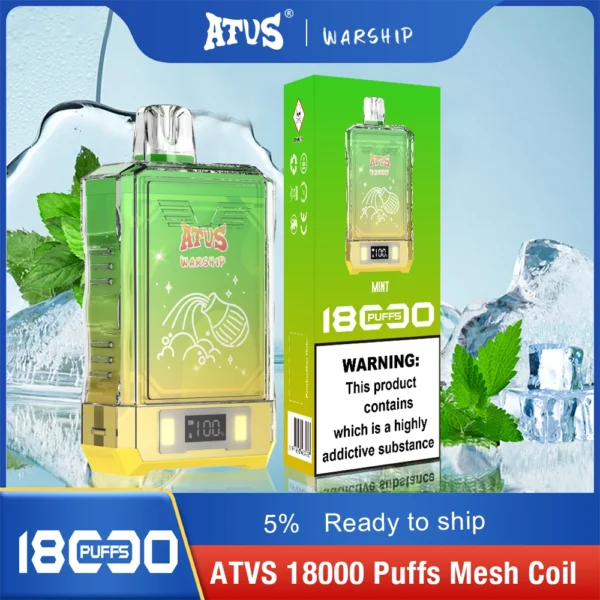 Atvs Warship 18000 Puffs 5% Genopladelige engangsvapes med lavt nikotinindhold Pen Bulk Køb Engros - BookVape - 5