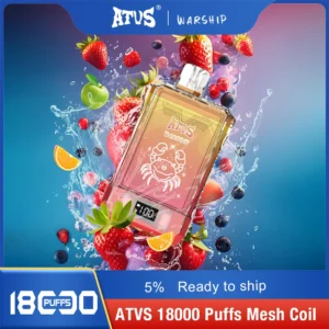 Atvs Warship 18000 Puffs 5% Genopladelig engangsvapes med lav nikotinindhold Pen Bulk Køb Engros - BookVape - 14