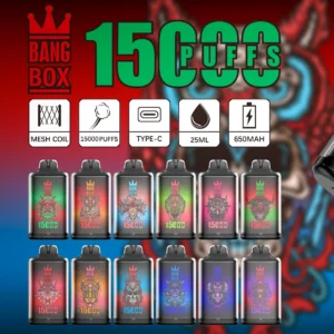 Bang Box S1 15000 Puffs 0% 2% 3% 5% Vapes desechables recargables con bajo nivel de nicotina Pluma Compra a granel al por mayor