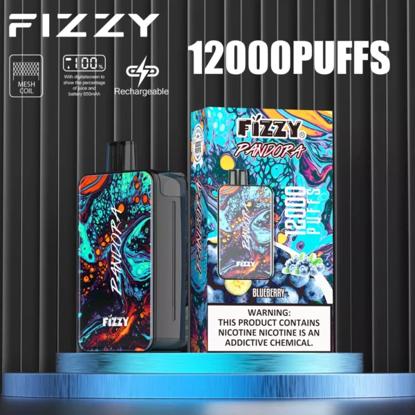 Fizzy Pandora 12000 Puffs 2% 5% Stylo à vape jetable rechargeable à faible teneur en nicotine Acheter en gros - BookVape - 3
