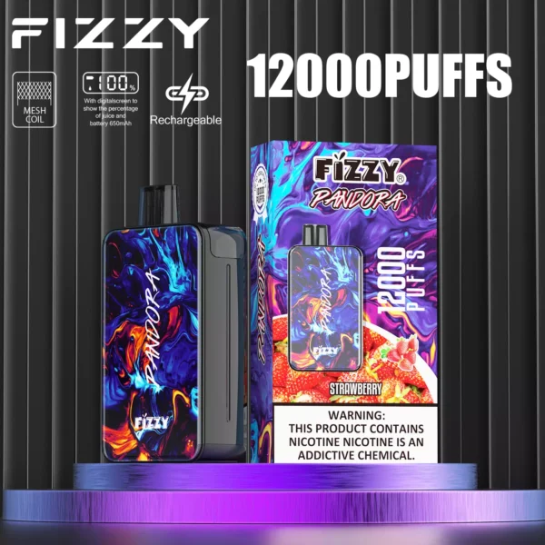 Fizzy Pandora 12000 Puffs 2% 5% Stylo à vape jetable rechargeable à faible teneur en nicotine Acheter en gros - BookVape - 2