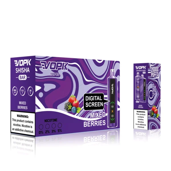 VOPK Shisha-Bar, 20.000 Züge, 0%, 2%, 3%, 5%, wiederaufladbar, mit niedrigem Nikotingehalt, wiederaufladbare Einweg-Vapes, Pen, Großpackung, Großhandel kaufen – BookVape – 5