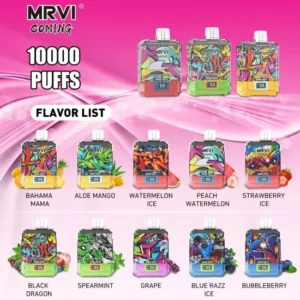 MRVI à venir 10000 bouffées écran numérique 2% 3% 5% stylo à vape jetable rechargeable à faible teneur en nicotine en vrac acheter en gros