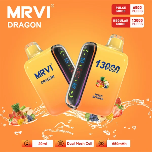 MRVI Dragon 13000 Puffs Dual Mesh Digital Screen 2% 5% Nízkonikotinové dobíjecí jednorázové vapes pero Hromadný nákup – BookVape – 10