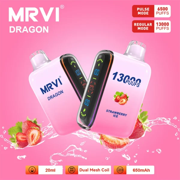 MRVI Dragon 13000 Puffs Dual Mesh Digital Screen 2% 5% Nízkonikotinové dobíjecí jednorázové vapes pero Hromadně Koupit velkoobchod – BookVape – 5
