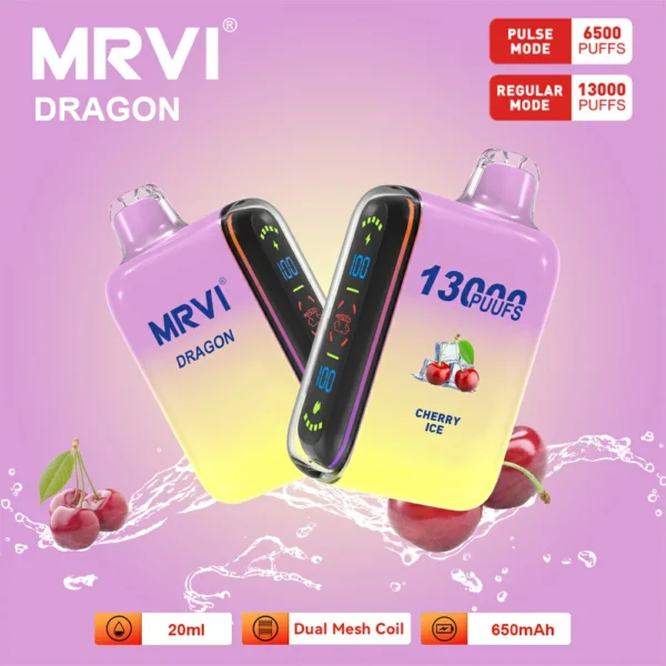 MRVI Dragon 13000 Puffs Dual Mesh Digital Screen 2% 5% Nízká nikotinová dobíjecí jednorázová vapes Pen Hromadně Koupit Velkoobchod – BookVape – 7
