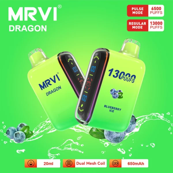MRVI Dragon 13000 Puffs Dual Mesh Digital Screen 2% 5% Nízkonikotinové dobíjecí jednorázové vapes pero Hromadný nákup – BookVape – 8