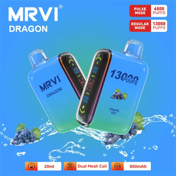 MRVI Dragon 13000 Puffs Dual Mesh Digital Screen 2% 5% Nízkonikotinové dobíjecí jednorázové vapes pero Hromadný nákup – BookVape – 9