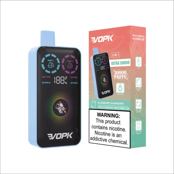 VOPK ULTRA 30000 Puffs Dupla ízű Dual Mesh digitális képernyő 2% Alacsony nikotintartalmú Újratölthető Eldobható Vapes Pen Tömeges Vásárlás Nagyker - BookVape - 6