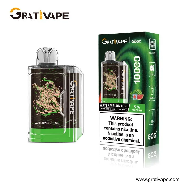 Grativape Gbot: o vaporizador descartável recarregável que oferece 10.000 baforadas e baixo teor de nicotina para compras a granel - BookVape - 1
